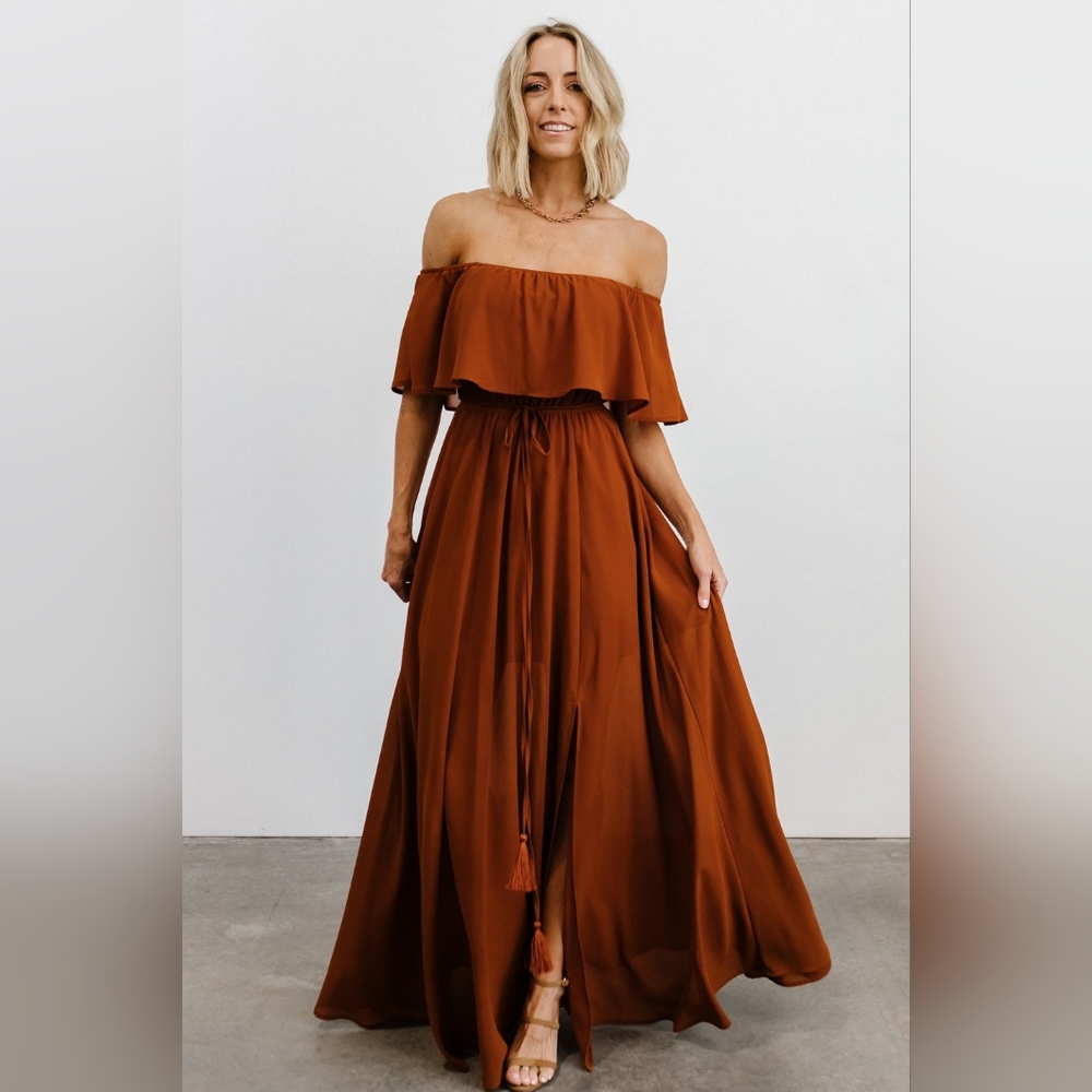 Baltic Born Victoria Off Shoulder Maxi Dress, Spice, Size XL - Picture 7 of 14